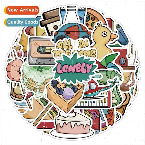 60 nostalgic retro  graffiti stickers handbook decorative mo