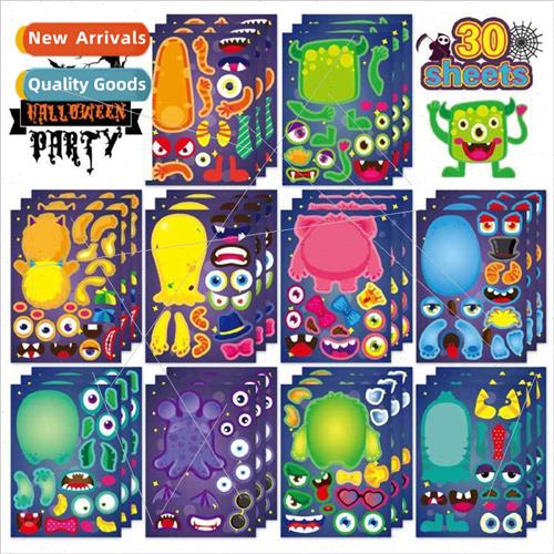 Halloween Cartoon Monster Kids Puzzle Stickers Kids Game Sti
