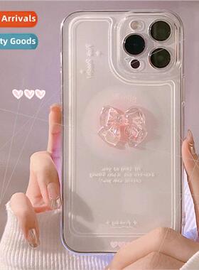 Super fairy transparent crystal bow iphone13 phone case 14pr