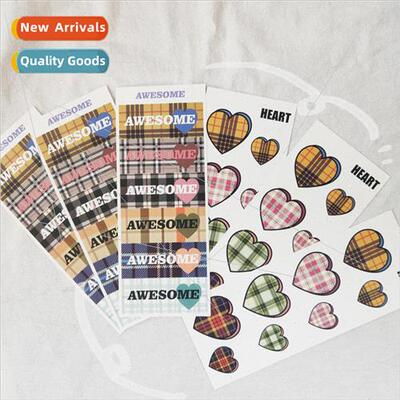 Korea single ins love plaid mazzzzy flat phone case luggage