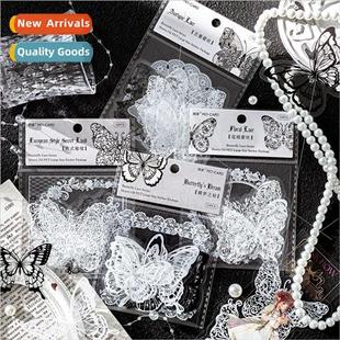 size sticker series PET Retro lace large Butterfly oil pack