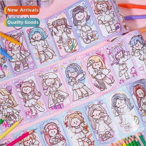 Ago dress up coloring tape cute characters casual childrens