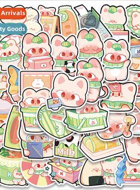 50 cartoon cute supermarket cat kawaii stickers notebook boo