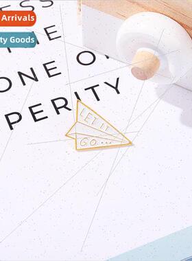 mple fresh paper airplane brooch lapel pin metal badge distr