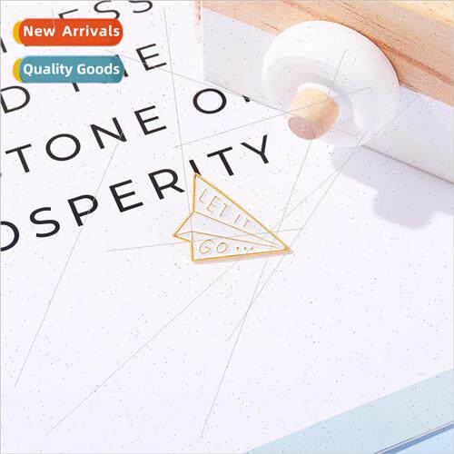 mple fresh paper airplane brooch lapel pin metal badge distr