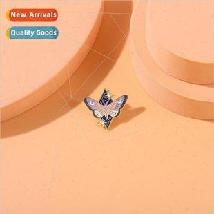 Metal Badge Scarf Purple Jewelry Brooch Clasp mino Butterfly