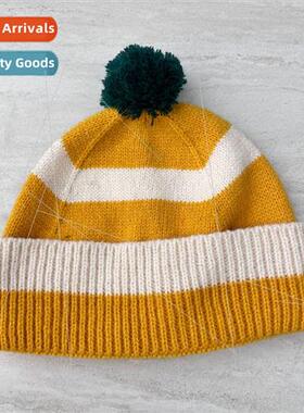 ins autumn and winter atmosphere sense of striped cute cap a