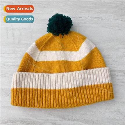 ins autumn and winter atmosphere sense of striped cute cap a