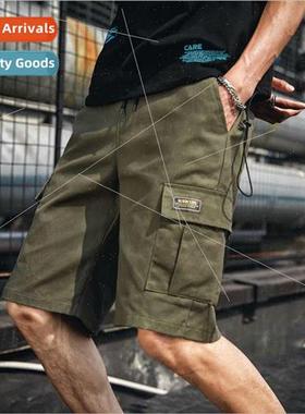 Work shorts male five pants loose multi-pocket ins mens summ
