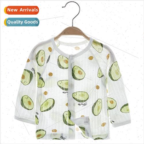 Baby long-sleeved tops thin cardigan summer cotton baby clot