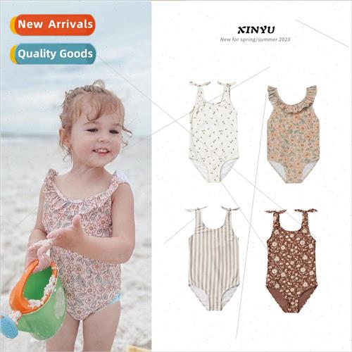 ins girls bikini one-piece swimsuit baby ruffle princess bac