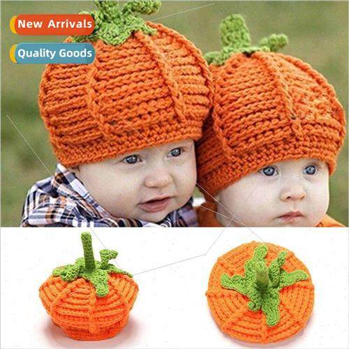 Halloween gift Childrens hats pumpkin handmade knitted hats