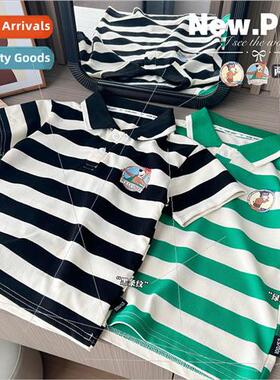 2023 new summer childrens clothing boys and children striped