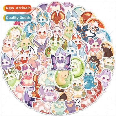 50 fantasy creatures cartoon doodle stickers trolley case wa