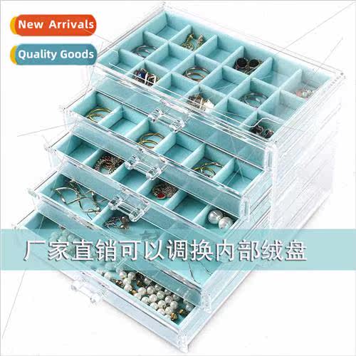 Blue acrylic jewelry box earrings earrings ring necklace bra
