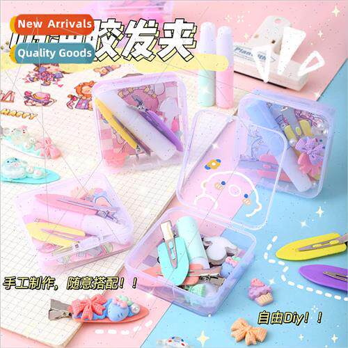 Childrens Cream Gel Hair Clips Material Kit DIY Handmade Dec
