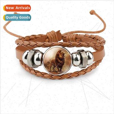 New hand jewelry multi-color cowhide lion dominant male lion
