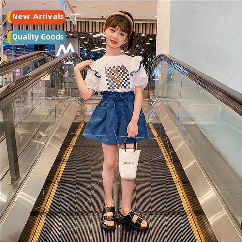Girls suit summer 2023 new childrens clothing fashionable fa