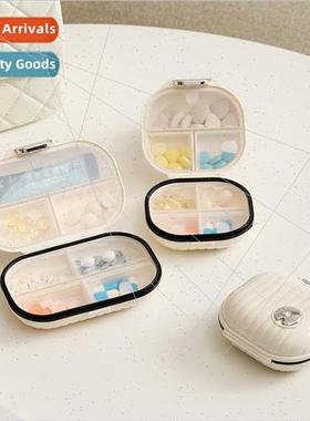 Pill Box Portable On-the-go Timed Medication Dispenser Box S