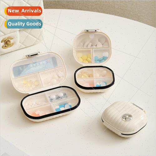 Pill Box Portable On-the-go Timed Medication Dispenser Box S