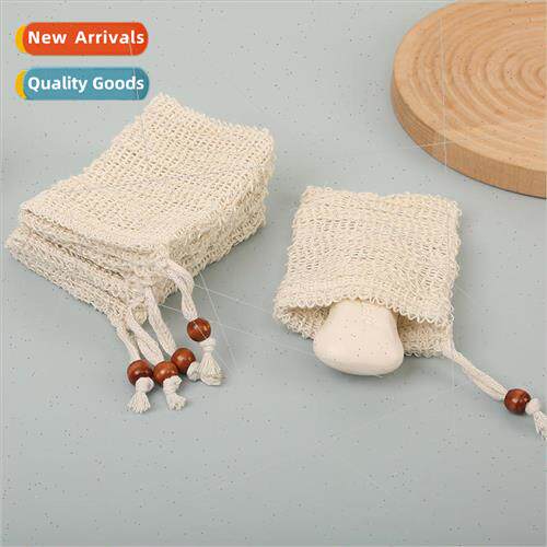 Hangable Cotton and nen Soap Bag Drawstring Soap Lathering N