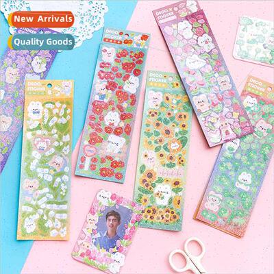 Flowers and Chihuahua stickers Korean  of the goo card stick