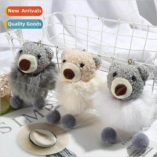 2021 new girl heart cartoon bear cute imitation rabbit hair