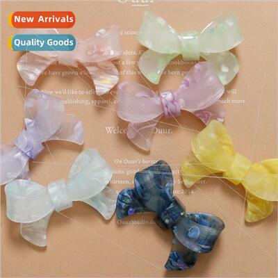 Japanese sweet macaron color knotting acetate bow accessorie