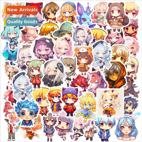 50 pcs of cute anime  characters mixed stickers stickers car