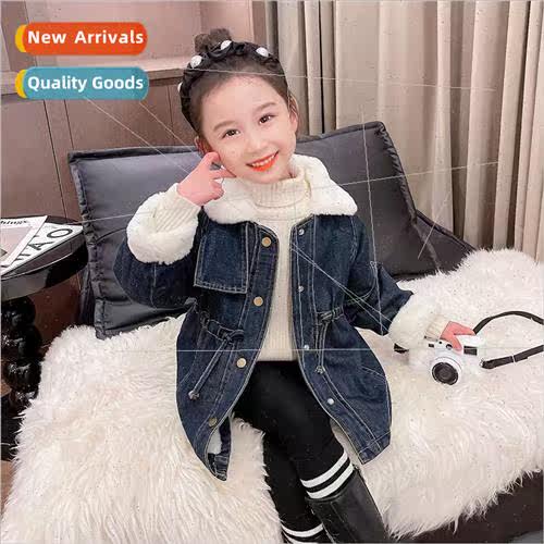 Girls padded denim pie over autumn and winter  2023 new 适用