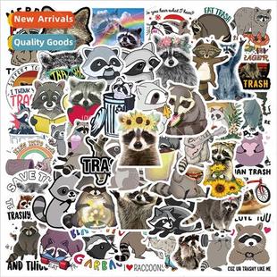 raccoon stickers computer luggage cartoon laptop wate new