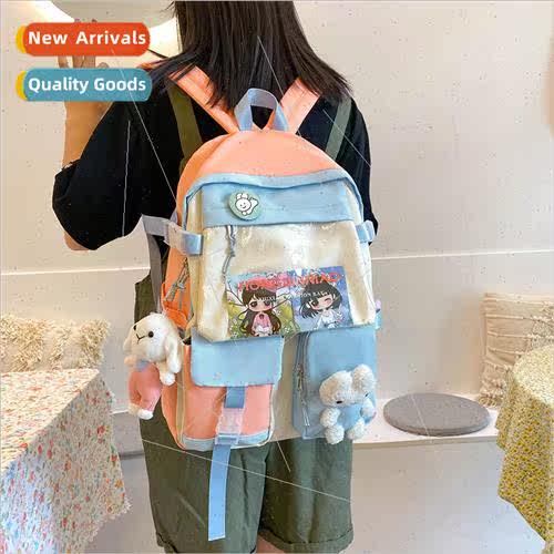 Cute schoolbag female 2022 new Korean college wind color col