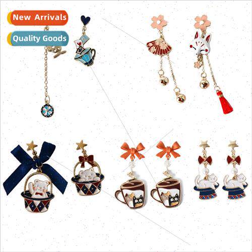 Japan and Korea cute cartoon small animal irregular earrings