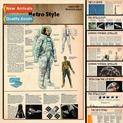Vintage Planet Newspaper Character Pattern Material Paper 8