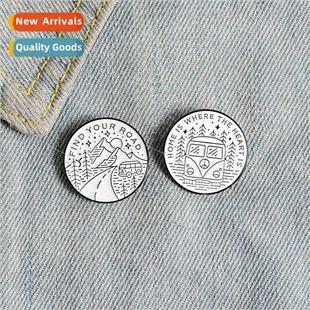 Alloy Pin White Flnd Car rroad Small Creative Personalized