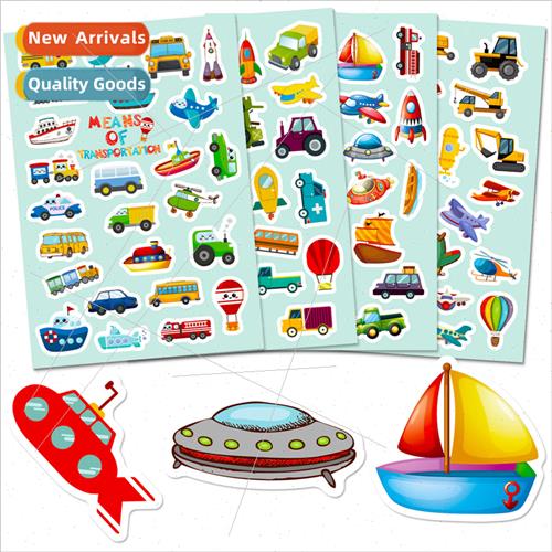 4/pack of 100 stickers of various modes of transportation ca