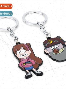Pop Animation Mystery Town Keychain Gravity Falls Cartoon Qu
