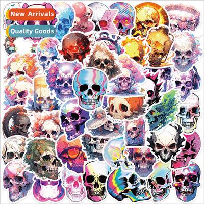 50 cartoon colorful skull stickers decorative guitar noteboo