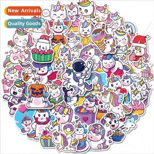 50 pcs unicorn-kids stickers student girl journal handbook s