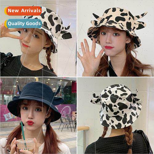 Hat female spring and summer new small cow horn fisherman ha