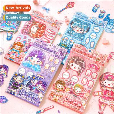 Glitter three-dimensional paper dolls quiet book stickers fr