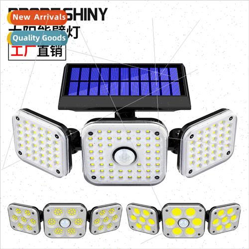 Three head solar wall light rotatable outdoor LED waterproof