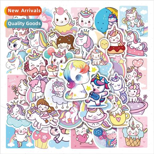 100 new cute unicorn graffiti stickers helmet computer lapto