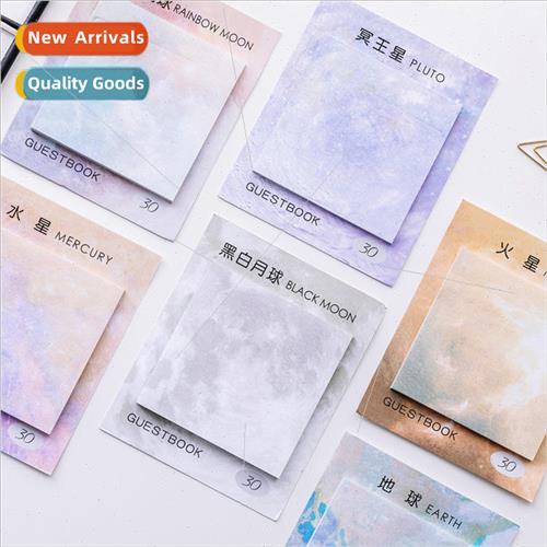 Square aesthetic planet sticky notes tearable sticky oil pai