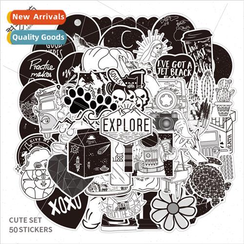 50 new black and white VSCO  graffiti stickers luggage refri