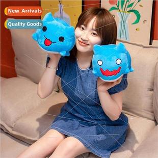 pillow carto meow puppy out tongue doll plush bug emoji Cute