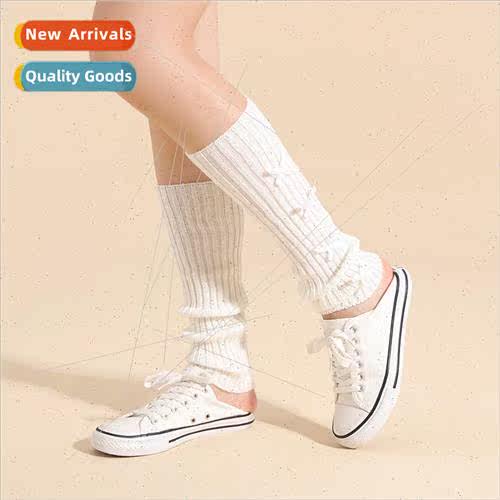 Autumn and winter warm medium-length female white simple col
