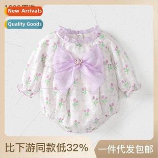 old lace Baby fall floral dress girl wrap one baby years