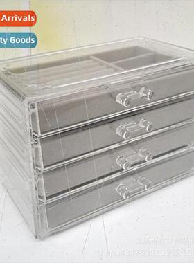 Four drawer acrylic velvet storage box jewelry necklace orga