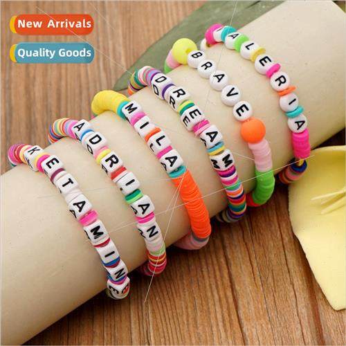 Christmas gift wind hand jewelry letters colorful soft ceram
